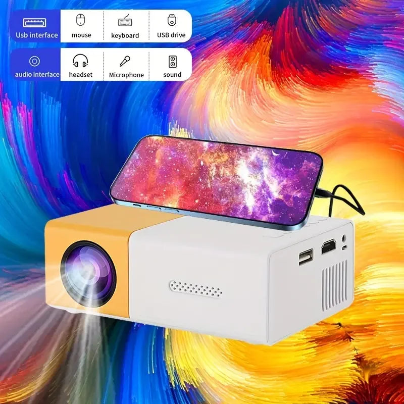 LED Home Theater Projector Small portable outdoor projector 300 lumens Home Theater Outdoor camping office meeting