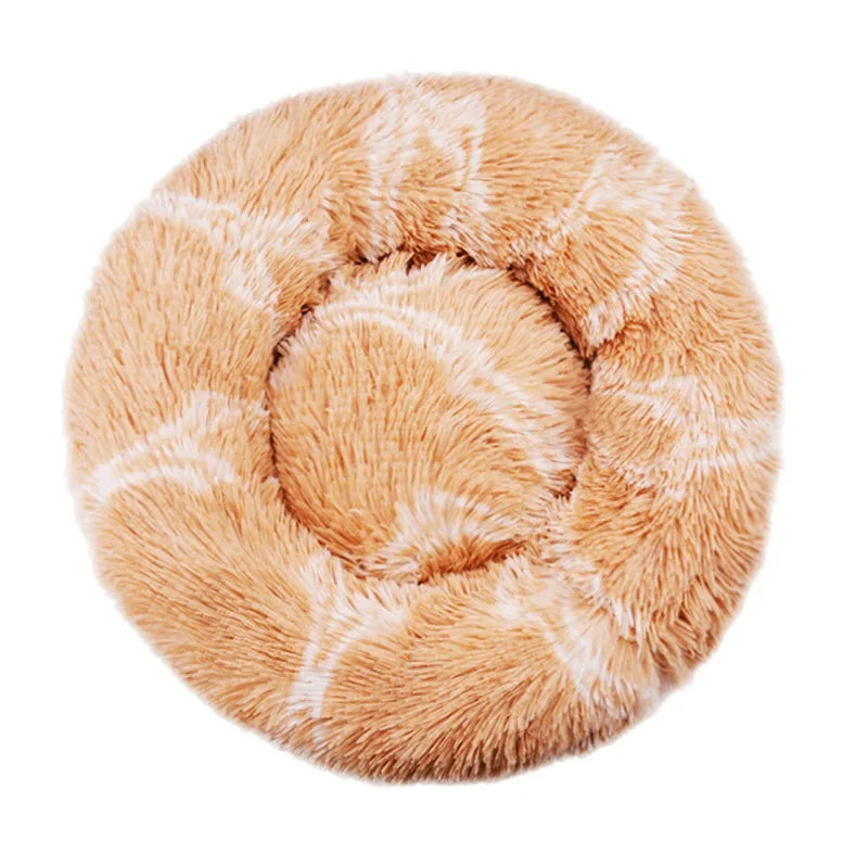 Super soft round bed for pets, wide plush house for medium dogs, 