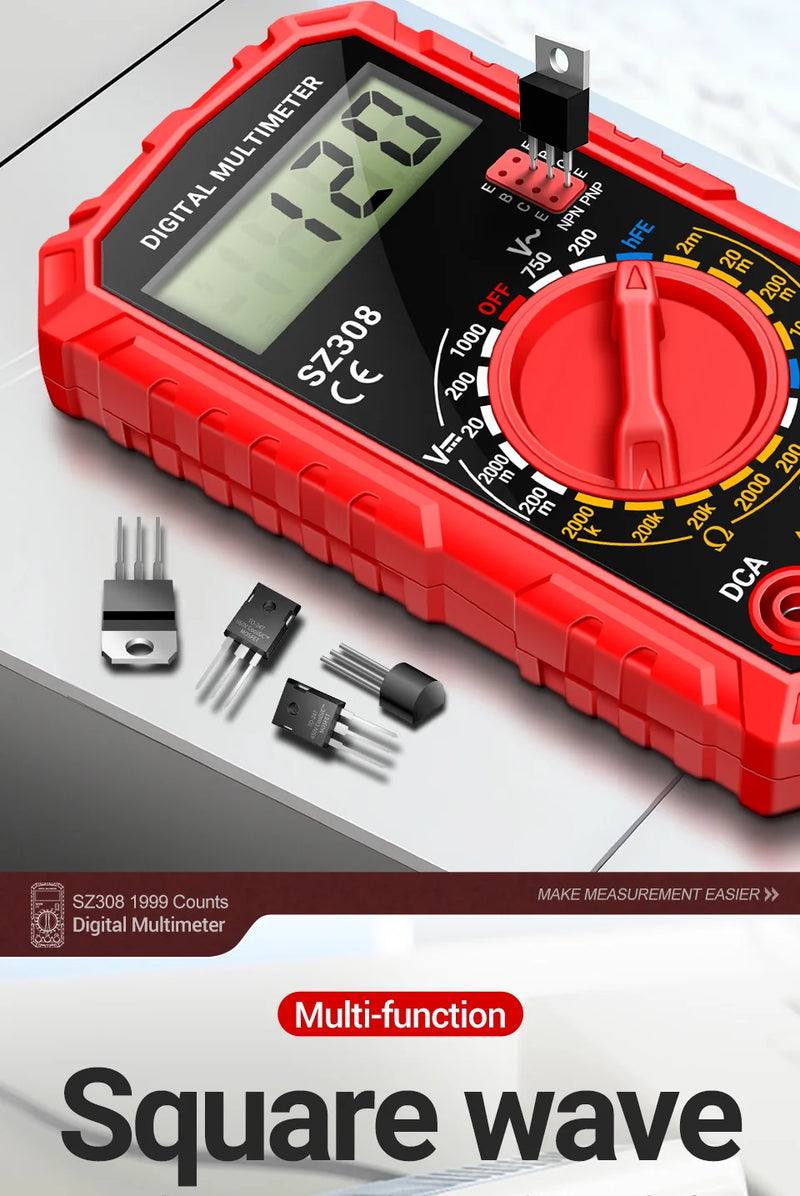 ANENG SZ308 Digital Multimeter   AC/DC Current Meter Voltage Resistance Meter Electrician LCD Backlight Ohm Square Wave Test