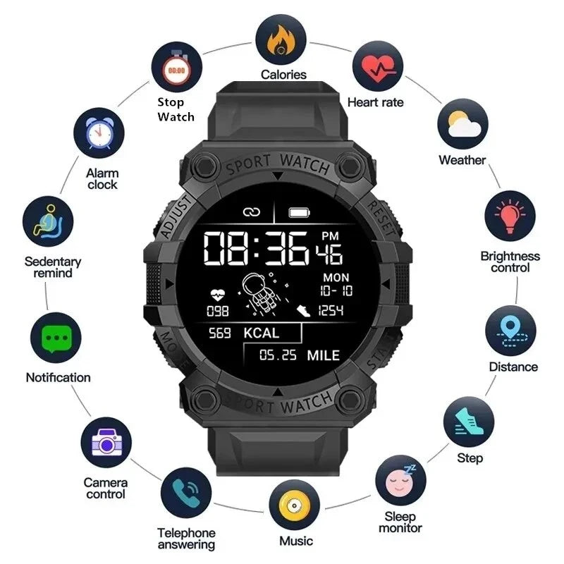 Y56 reloj inteligente con Bluetooth para hombre y mujer, pulsera táctil redonda