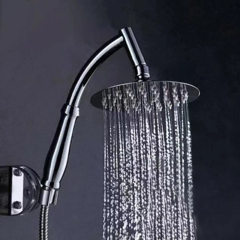 High Pressure Rainfall Shower Head Stainless Steel Square Shower Head Extender Large Curved Shower Extension