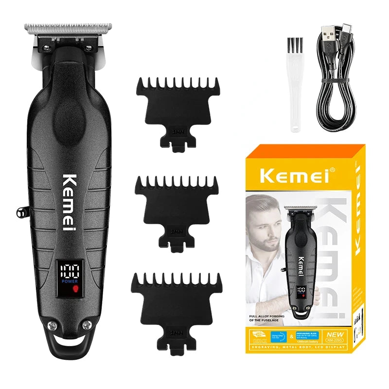 Kemei KM-2293 Salon Level Powder Metallurgical Blade Electric Scissors Hair Clipper 1200 mAh Lithium Battery Hair Trimmers