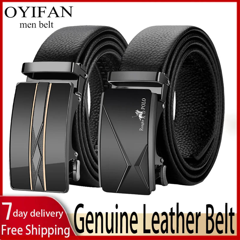 OYIFAN Men Belt Genuine Leather Belt for men Automatic belts Adjustable waistband Business belts 허리띠