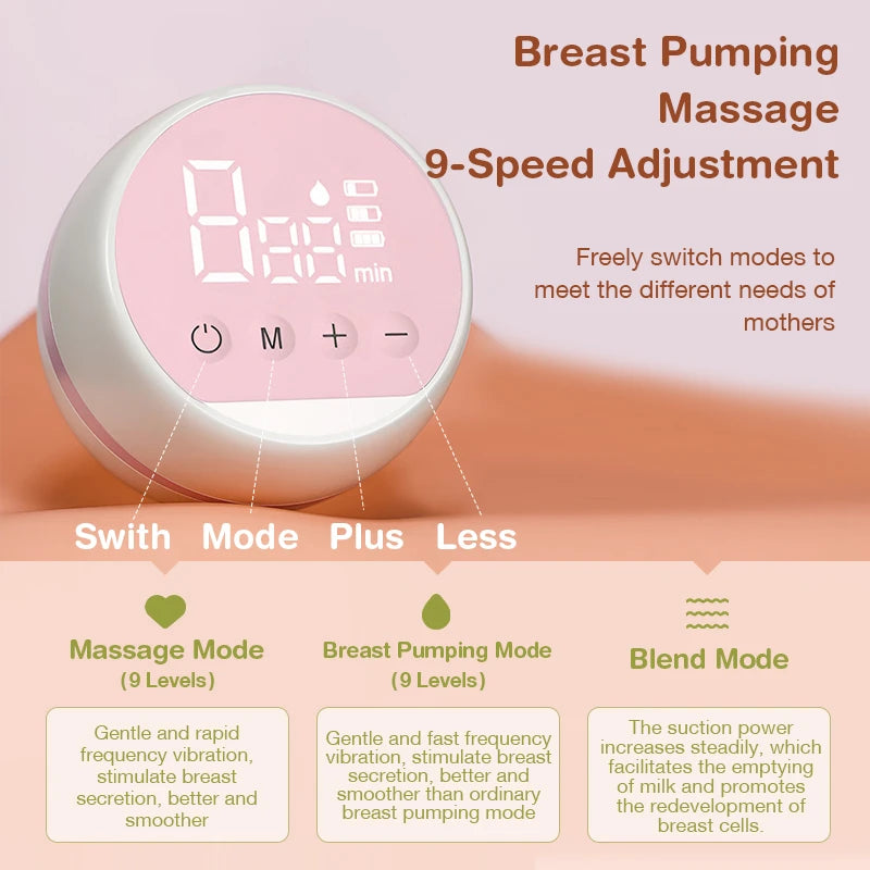 Electric Breast Pump Intelligent Integrated High Suction Breast Pump Breast Milk Postpartum Fortable Painless and Silent Breast