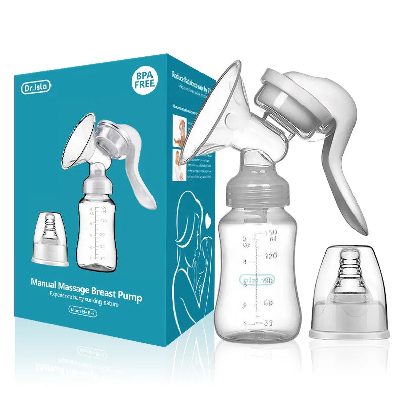 Dr.isla Breast Pump Baby Nipple Manual Suction Milk Pump Feeding Breasts Pumps Milk Bottle Sucking Postpartum Supplies BPA Free