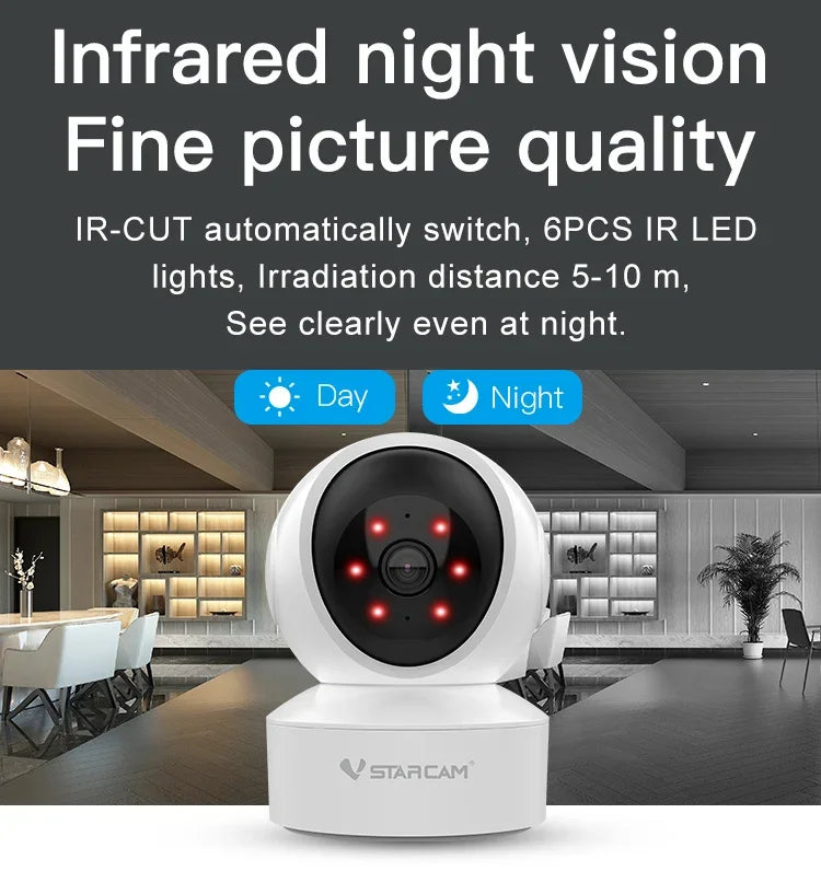 Vstarcam CS49Q 4MP HD Indoor Camera 5G Wireless Security PTZ Mini Cam 2Way Audio Infrared Vision Human Detection CCTV IP Camera