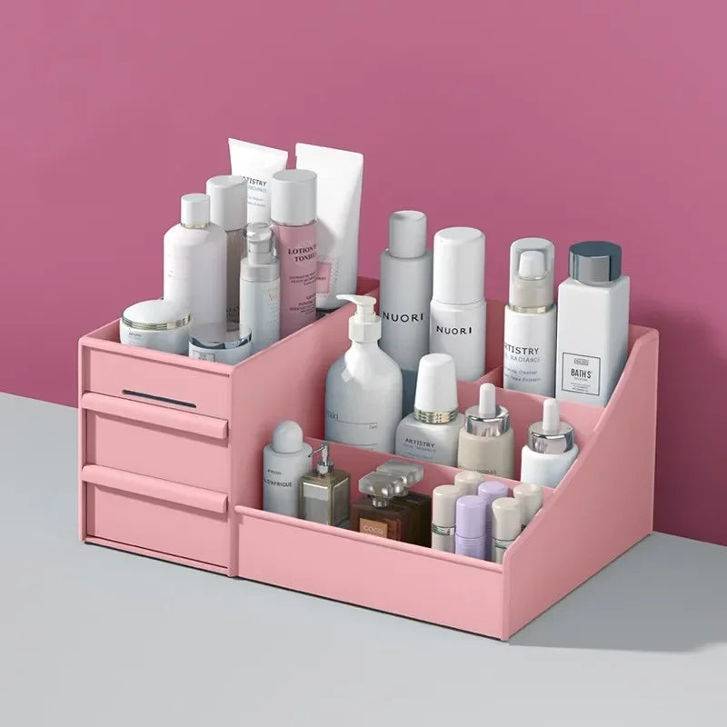 Plastic Drawer Makeup Storage Box Dormitory Finishing Shelf Cosmetics Skin Care Dressing Table Desktop Stationery Box