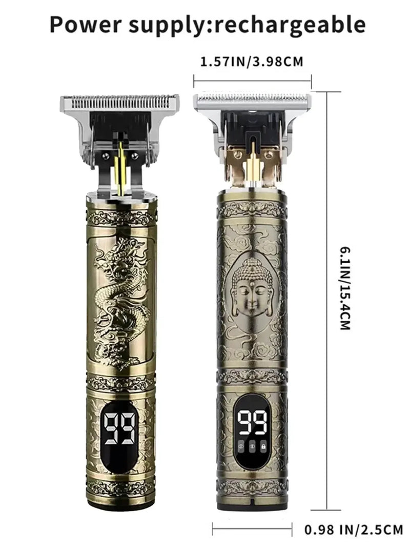 Cortadora de pelo eléctrica T9 LCD, cabezal de afeitado de aceite, máquina de