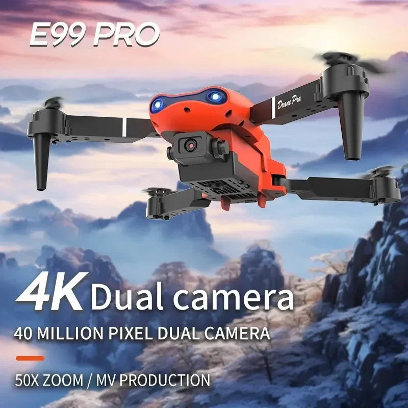 E99Pro-Dron 4K con cámara HD, helicóptero plegable con gran angular de 2024 P,