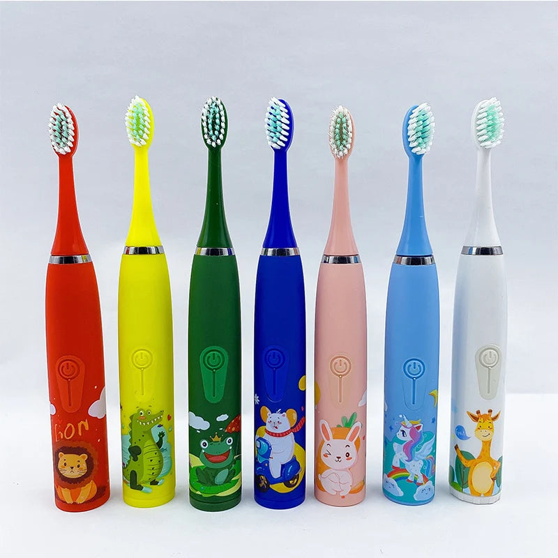 Children Sonic Electric Toothbrush Cartoon Kids With Replace The Toothbrush Head Ultrasonic Electric Toothbrush Sonic Brush Head