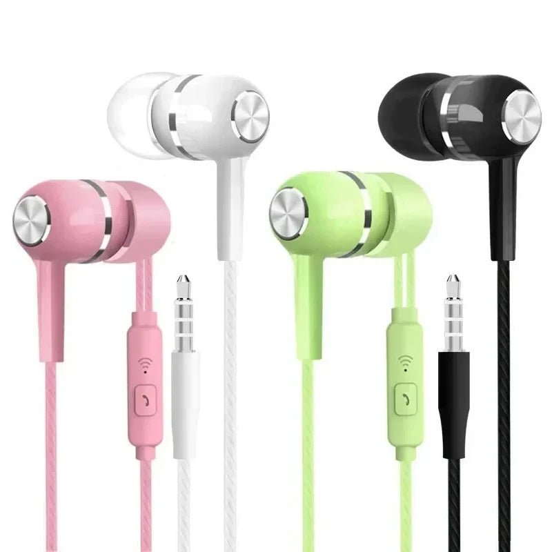 3.5mm Wired Headphones In Ear Headset Wired Earphones with Microphone Bass HiFi Stereo Earbuds Sports In-line Control For Phones