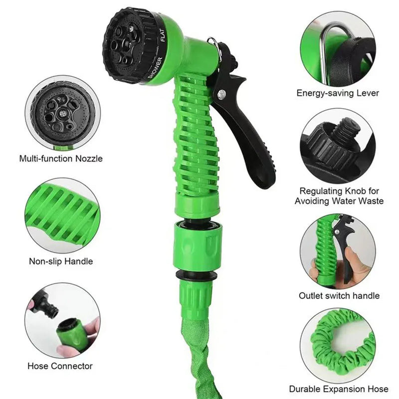 High pressure extensible magic hose for washing cars, 7 functions 