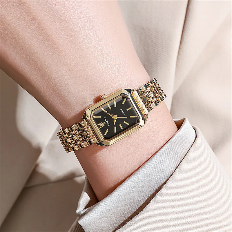 UTHAI 2024 New Women Watch Light Luxury Brand Stainless Steel Ladies Business Watches Female Student Fashion Quartz Wristwatches