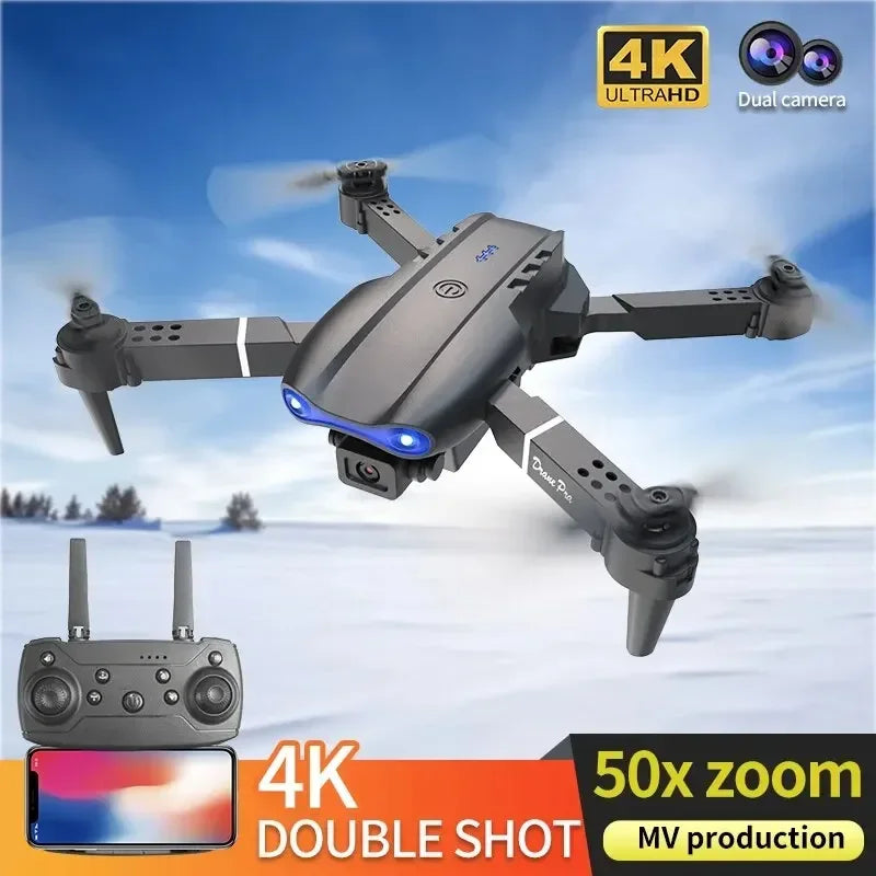 E99Pro-Dron 4K with HD camera, foldable helicopter with 2024 P wide angle, 