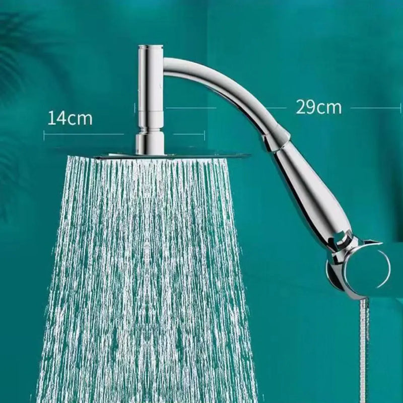 High Pressure Rainfall Shower Head Stainless Steel Square Shower Head Extender Large Curved Shower Extension