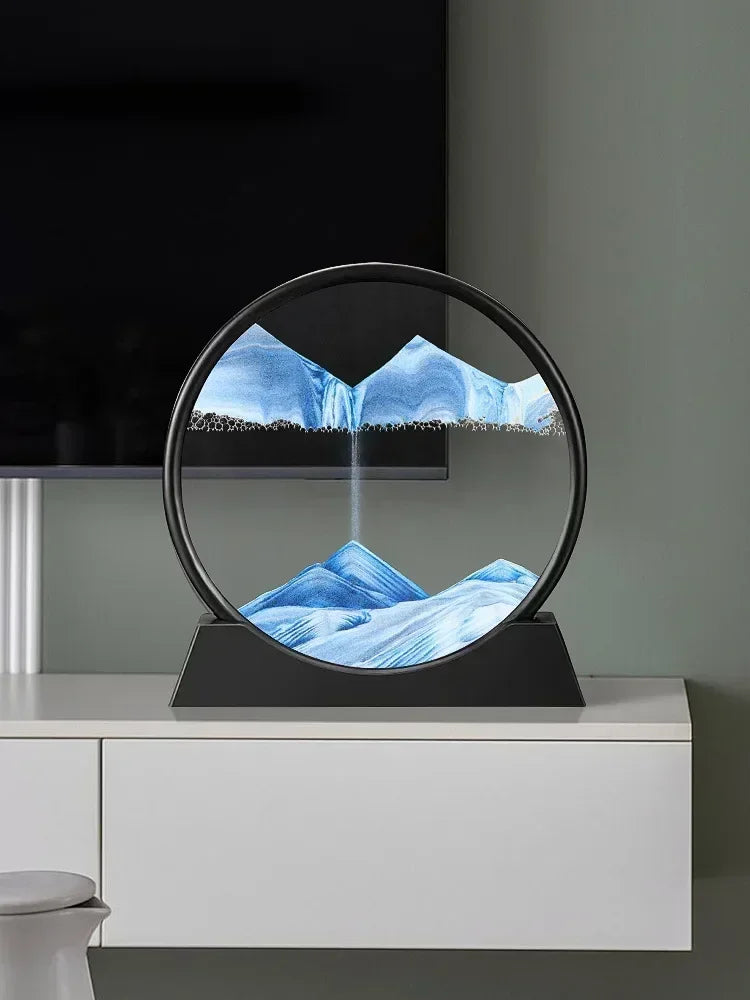 3D mobile arena art image, round crystal, black water arena landscape 