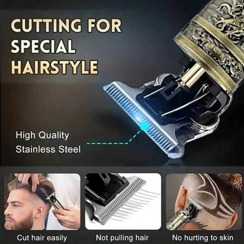 T9 LCD electric hair clipper, oil grooming head, hair cutting machine 