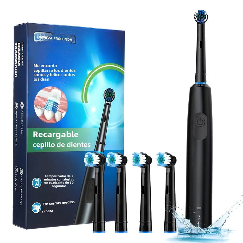 Electric Toothbrush Adult Rotation Clean Teeth Charging Soft Hair Tooth Brush 3D Whiten Teeth Oral Care Brush With 4 Brush Heads