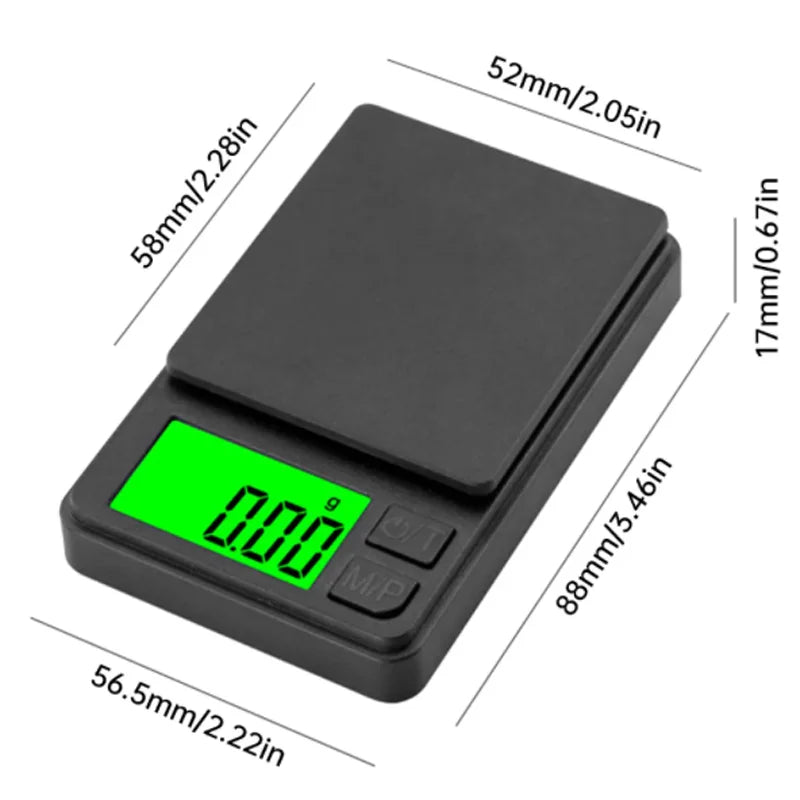 Precision Pocket Scale 1000g X 0.1g - Digital Gram, Food, Jewelry, Ounces/Grains Scale with Backlit LCD - Mini Scale for Travel