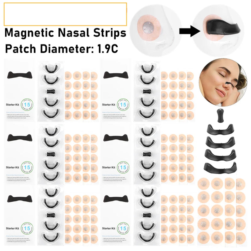 1/2/3Kits Magnetic Nasal Strips&Clips Nasal Breathing Dilators Air Intake Improve Sleeping Reduce Snoring Nasal For Nighttime ﻿