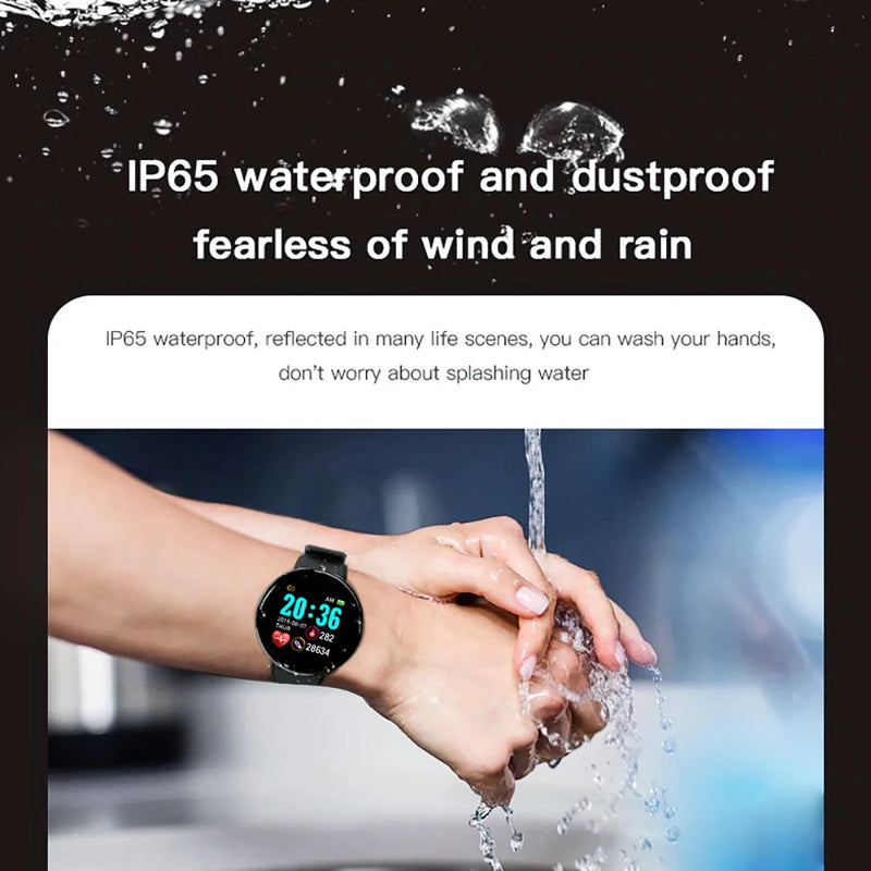 Reloj inteligente D18 para hombre y mujer, pulsera Digital resistente al agua co