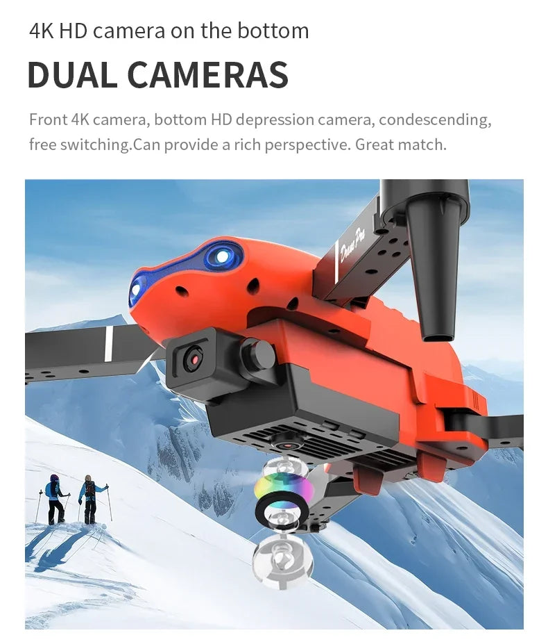 E99Pro-Dron 4K con cámara HD, helicóptero plegable con gran angular de 2024 P,