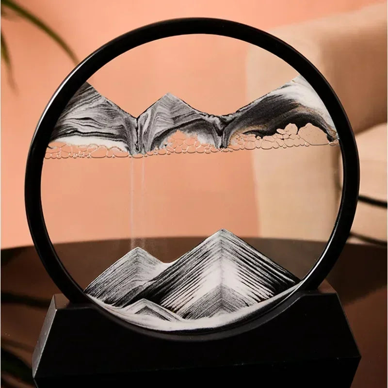 3D mobile arena art image, round crystal, black water arena landscape 