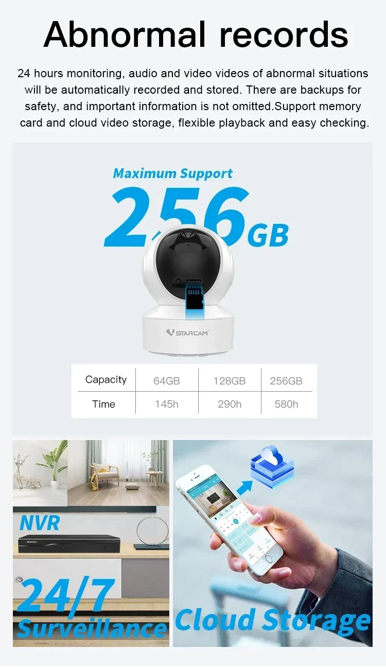 Vstarcam CS49Q 4MP UHD Indoor Camera 2.4/5G Wireless Security PTZ Mini Cam 2-Way Audio Infrared Vision Human Detection IP Camera