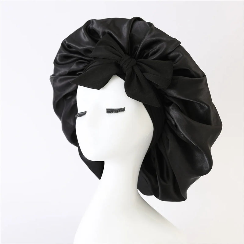 Sleeping Hat Women Satin Solid Night Sleep Cap Hair Care Bonnet Nightcap For Women Men Unisex Cap Bonnet De Nuit Shower Turban