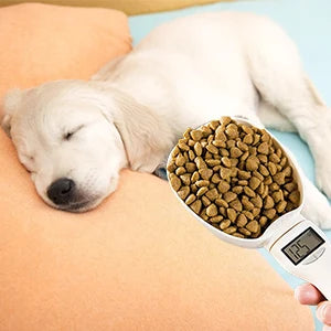 Pet Food Measuring Scoop Electronic Dog Cat Food Measuring Cup Digital Spoon Scale Kitchen Food Scale with LED Display