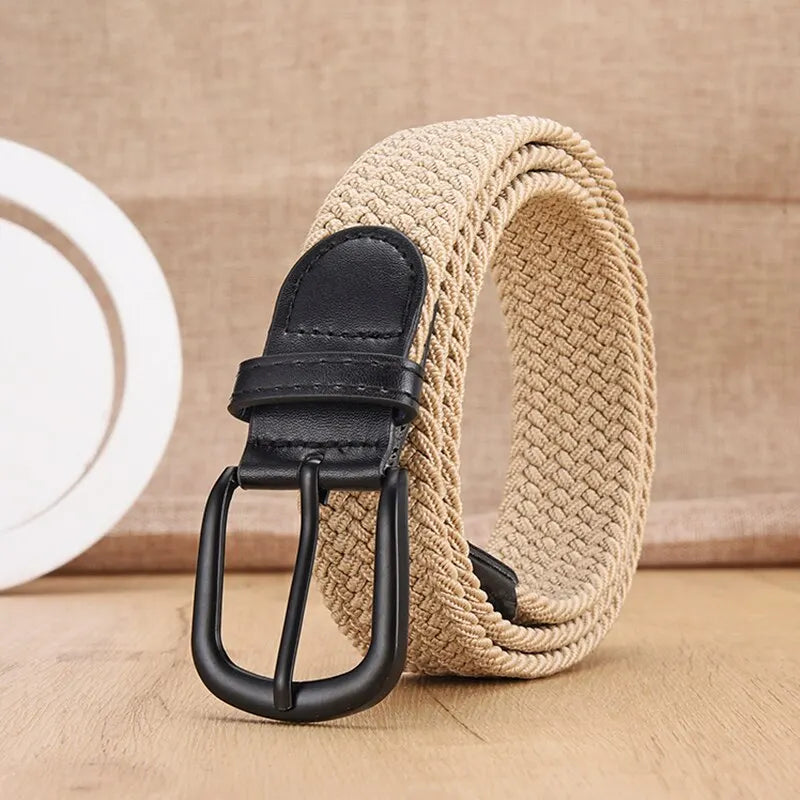 Men's Belt Casual Woven Elastic Belt Outdoor Sports Women's Belt No Need for Punching Climbing Work Belt For Men Women Fashion