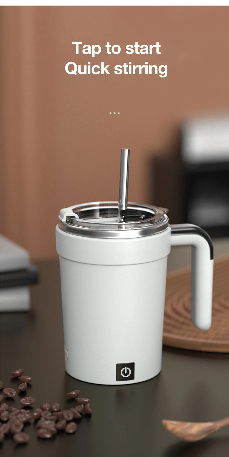 Vaso mezclador automático, mezclador magnético recargable, tazas mezcladoras eléctricas, taza de café de acero inoxidable, vaso magnético giratorio