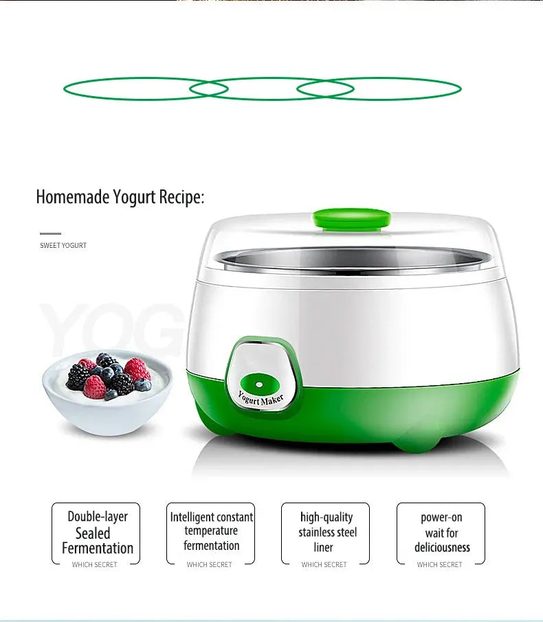 Yogurt Maker Mini Automatic Yogurt Machine Household DIY Yogurt Tools Kitchen Appliances Stainless Steel Tank Appliances Yogurt