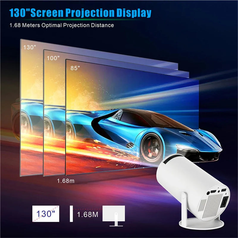 new HY300 Pro plus Projector Android 4K 1280*720P Dual Wifi  Video  Portable Outdoor home hd led proyector cine en casa