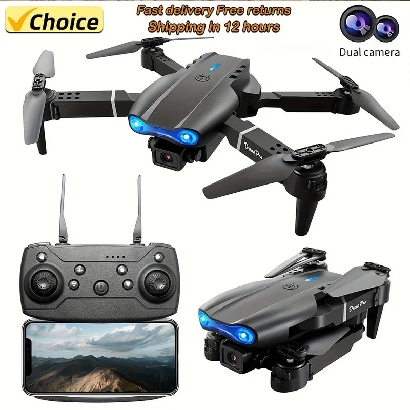 E99Pro-Dron 4K con cámara HD, helicóptero plegable con gran angular de 2024 P,