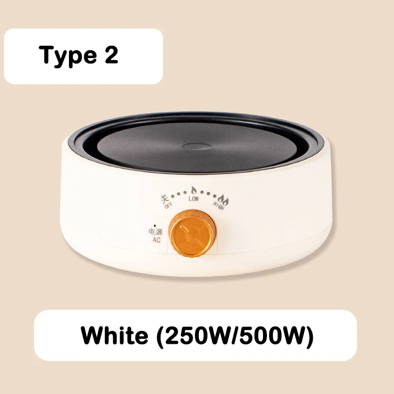 110V Electric Mini Coffee Heater Milk Tea Mocha Heating Stove Hot Plate Multifunctional Cooking Pot Oven Small Furnace Cooker