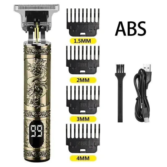 Cortadora de pelo eléctrica T9 LCD, cabezal de afeitado de aceite, máquina de