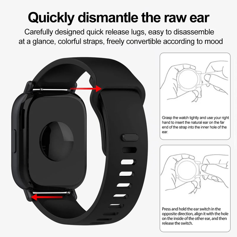 2pcs/set Stylish Band+Case For Redmi watch 5 Active Sport SmartWatch WristBand For Redmi watch 5 Lite Bracelet Band