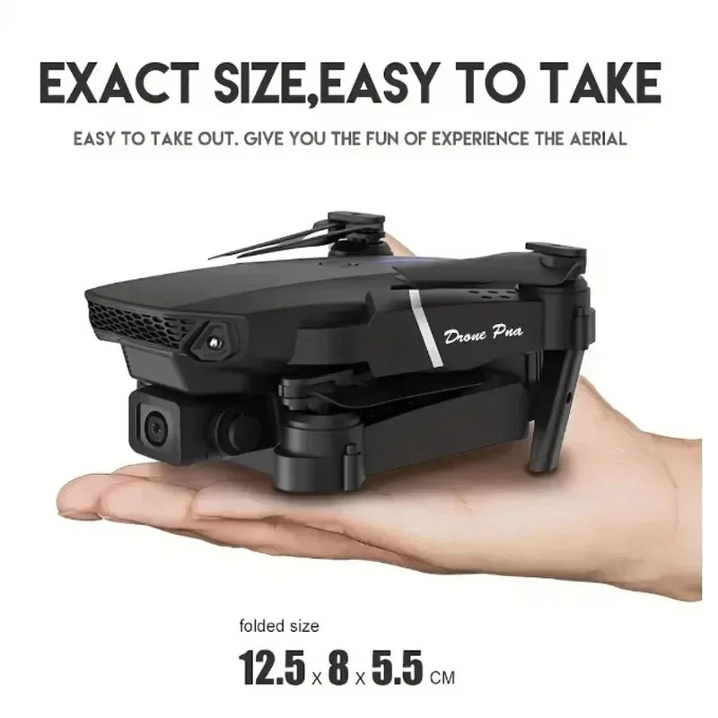 Professional Drone E88 4K Wide-Angle HD 1080P Camera WiFi FPV Height Hold Foldable RC Drone Quadrotor Helicopter Children's Toys