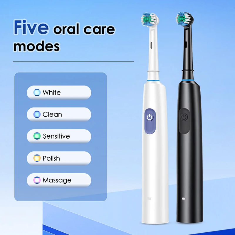 Electric Toothbrush Adult Rotation Clean Teeth Charging Soft Hair Tooth Brush 3D Whiten Teeth Oral Care Brush With 4 Brush Heads