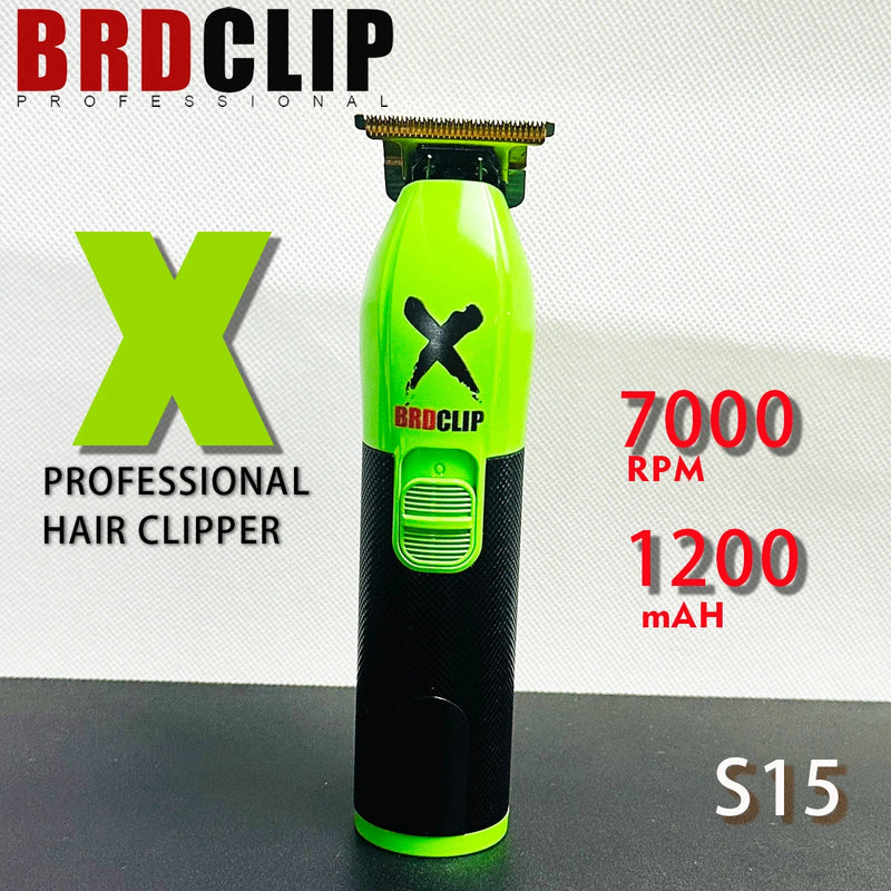 BRDCLIP S15 Professional 7000RPM 2 Gears Hair Trimmer Barber Carving Gradient 1200mAh Finish Machine Salon Electric Clipper