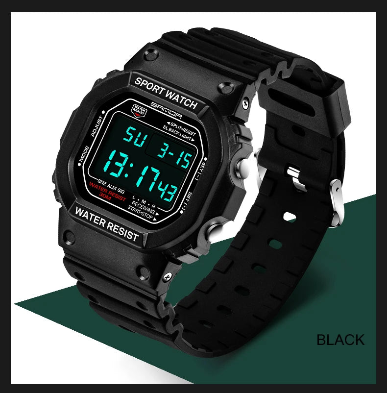 Fashino Sanda-reloj Digital para hombre, accesorio masculino de pulsera resisten