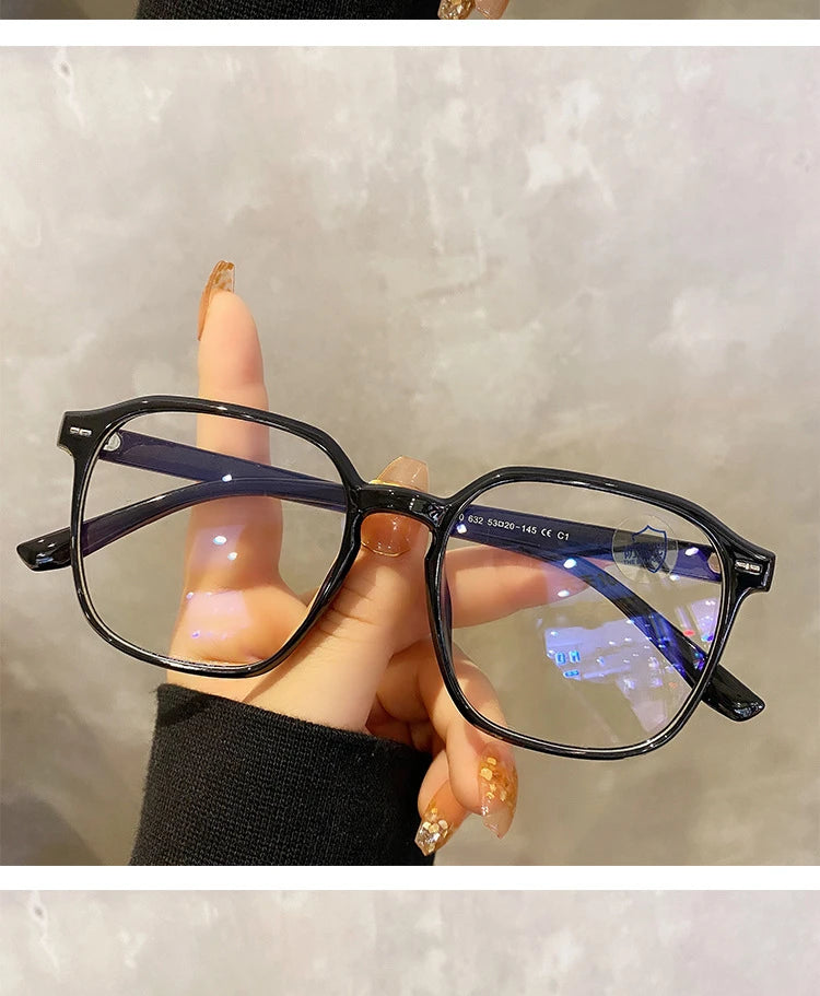 Square glasses with polygon mount for men and women, smooth lenses for me 