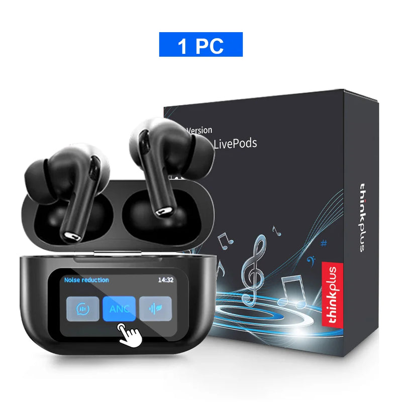 Auriculares inalámbricos Bluetooth Thinkplus originales, auriculares con reducción de ruido ANC, micrófono HD, auriculares para gamers, control de pantalla táctil LED