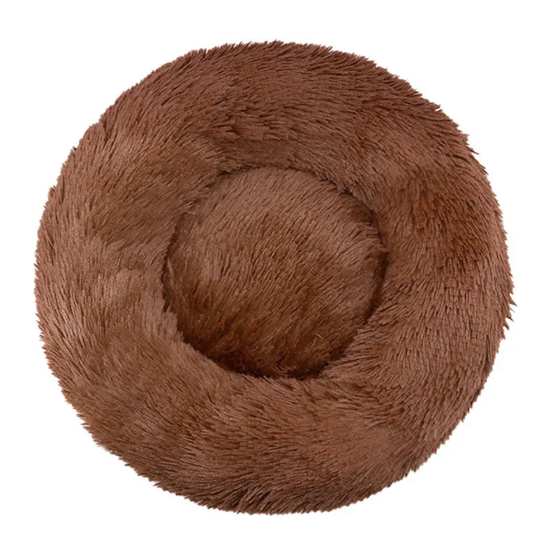 Super soft round bed for pets, wide plush house for medium dogs, 