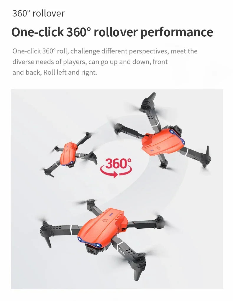 E99Pro-Dron 4K with HD camera, foldable helicopter with 2024 P wide angle, 