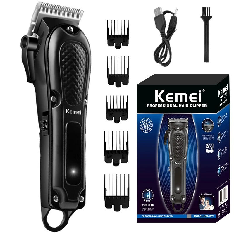 Kemei Professional hair clipper cordless hair trimmer beard for men electric hair cutting kit rechargeable haircut machine