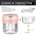 Mini wireless electric power grinder, 100ml/250ml, portable chopper 