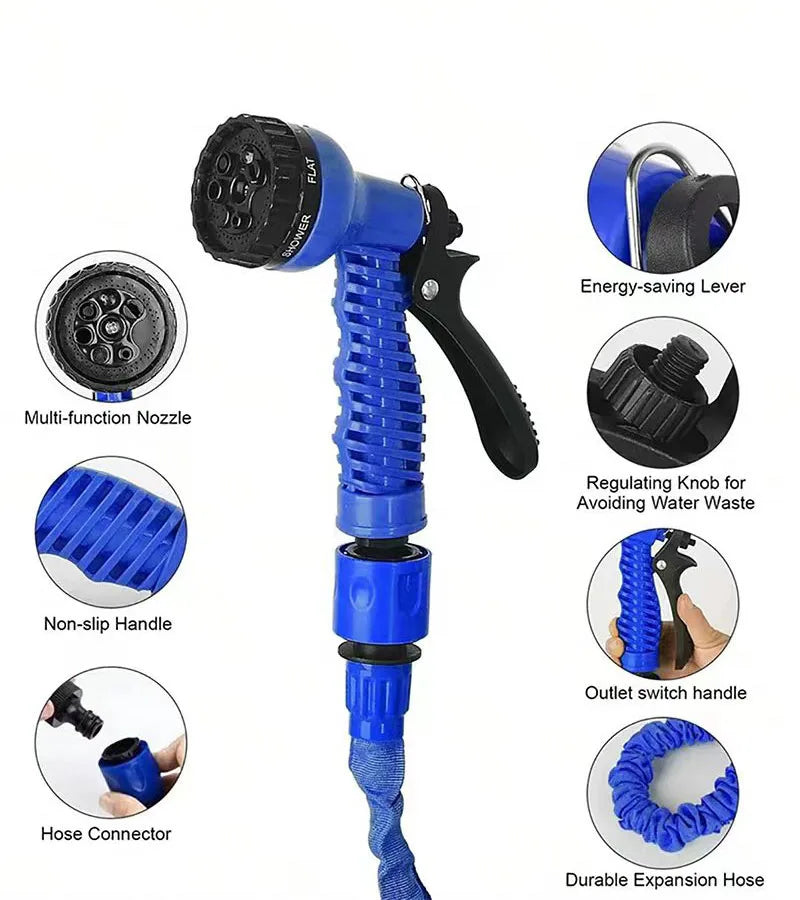 High pressure extensible magic hose for washing cars, 7 functions 