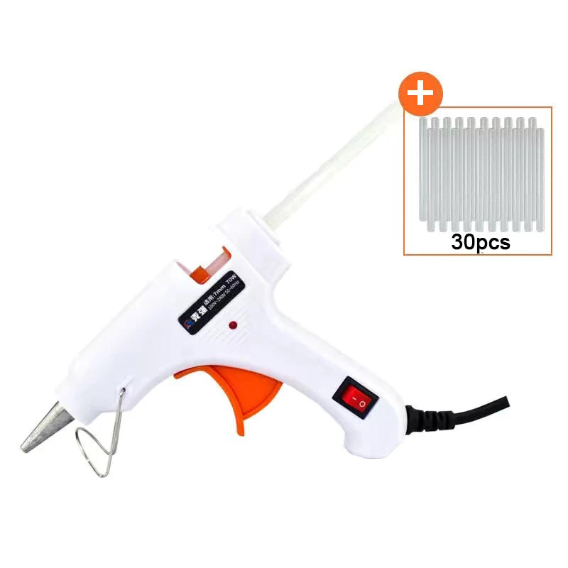 70W Hot Melt Glue Gun With 7MM Transparent Glue Stick Mini Gun Home Electric Heat Temperature Gun Repair Tool Special Stick Set